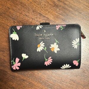 Kate Spade Black Wallet with Floral Accents